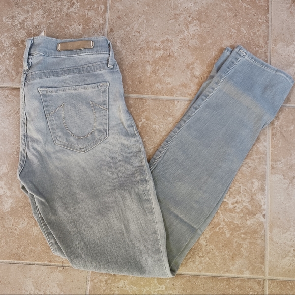Exclusive True Religion Halle Super Skinny Grey Denim Jeans 26 - Picture 4 of 8